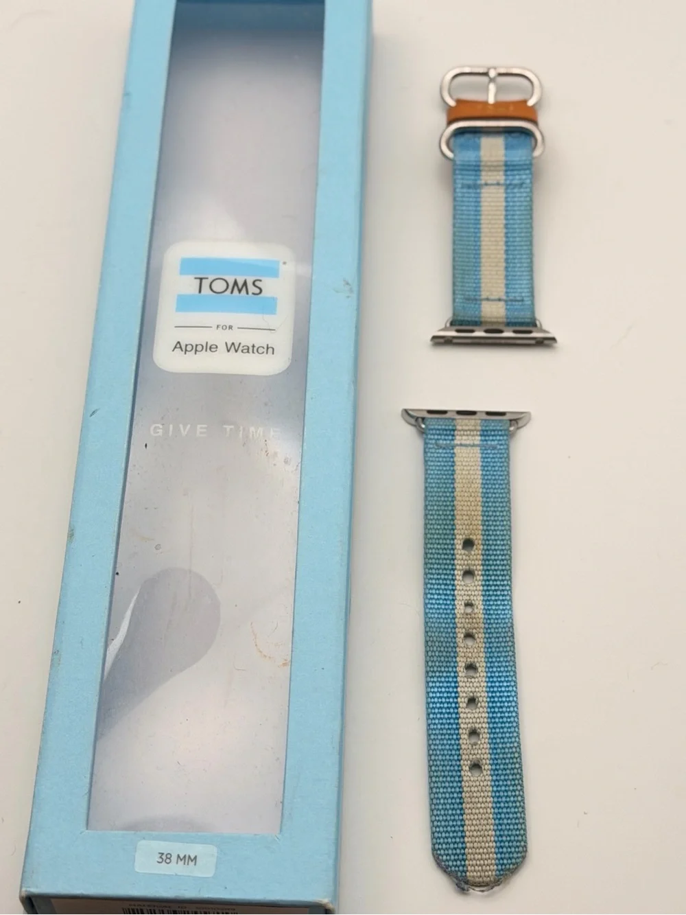 Tom’s Cotton Apple Watch Band, Blue& white, 38/40/41mm, With Box
